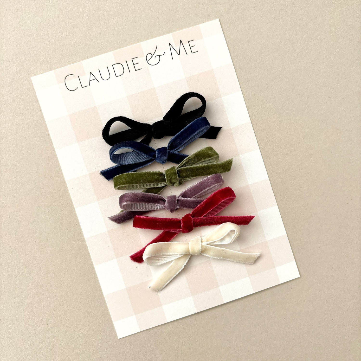 Mini Velvet Hair Bow Set image 1